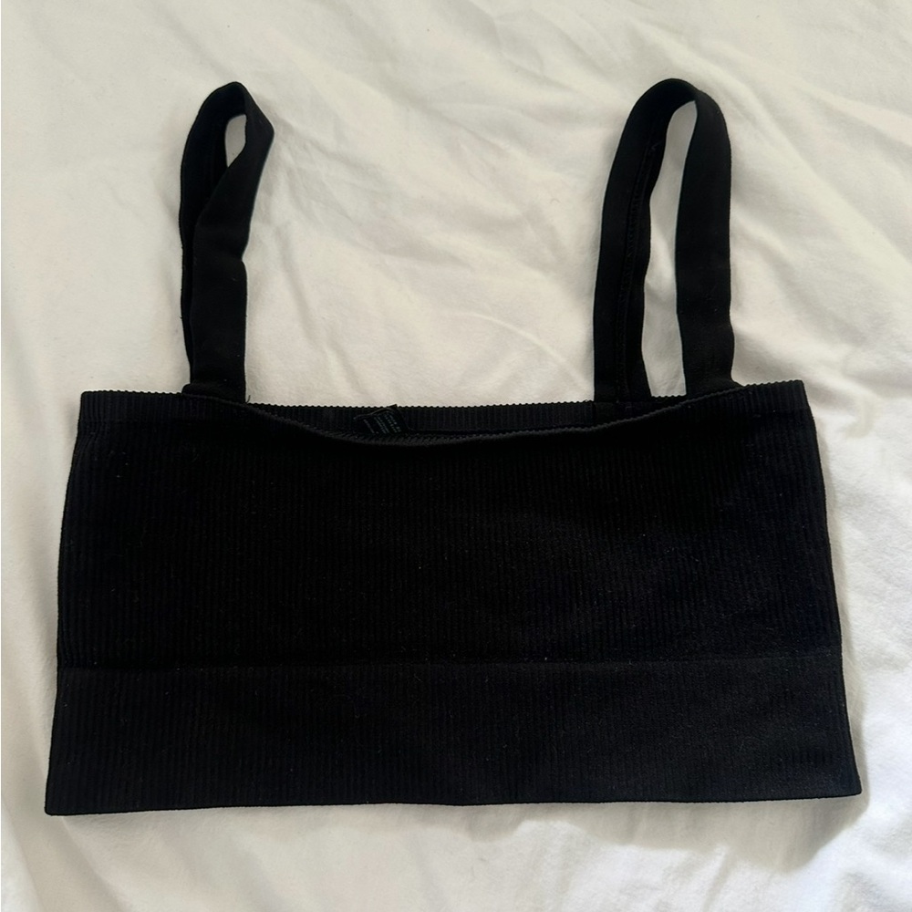 Urban Outfitters Black Seamless Scottie Bra Top Ribbed Cropped - Picture 5 of 5